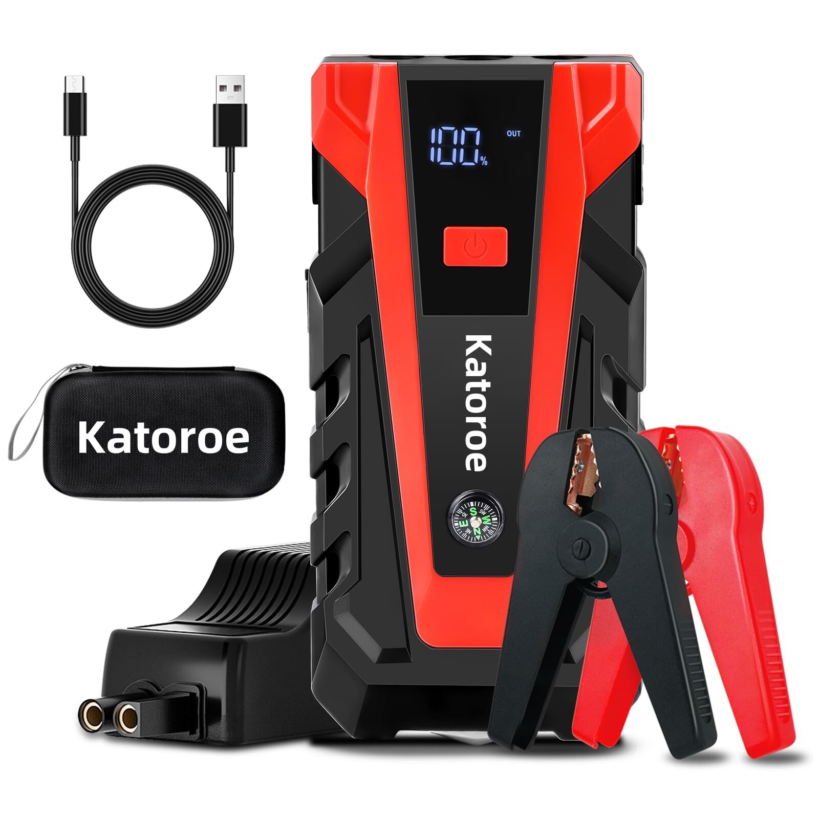 Portable Jump Starter, 4000A Car Battery Jump Starter Battery Pack (10.0L Gas...