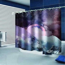 Icebergs And Planets 3D Shower Curtain Waterproof Fabric Bathroom Decoration