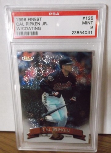 1998 Finest #135 - CAL RIPKEN JR. - W/COATING - PSA - 9 Mint LOW POP CLEAN CASE - 第 1/1 張圖片
