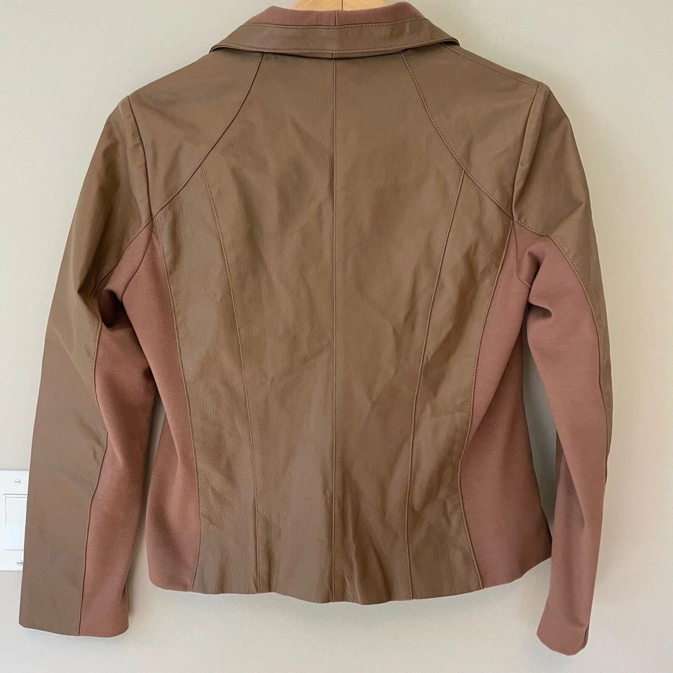 Chaqueta de moto IMAN Global Chic de cuero genuino talla M Foto 2 de 4