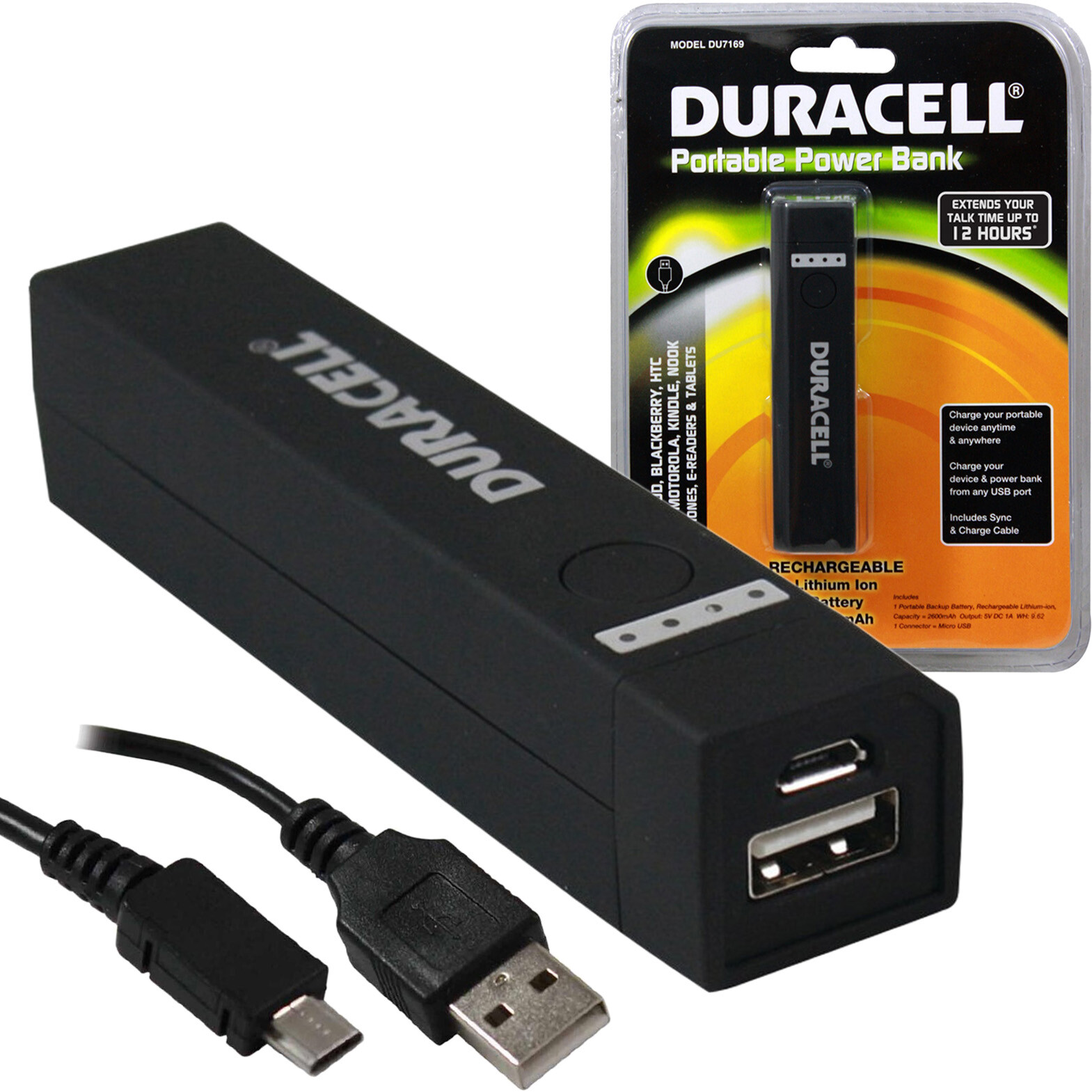 Duracell Du7169 Portable 2,600mAh Powerbank Retail Packaging Black eBay
