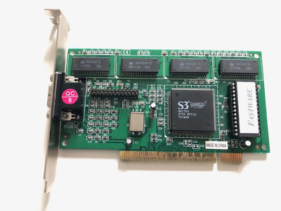 Vintage Fastware S3 Trio 64 VX+ PCI Grafikkarte - Trio64V+ getestet!
