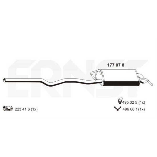 Ernst EndschalldäMpfer FüR Vw Transporter V Pritsche/Fahrgestell 1.9 Tdi-image