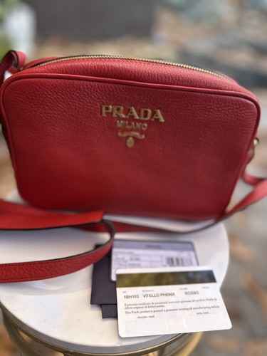 Prada Red Camera Shoulder Bag Leather - Picture 2 of 8