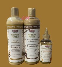 Set Of African Pride Moisture Miracle Shampoo - 16 fl oz - Honey and Coconut Oil