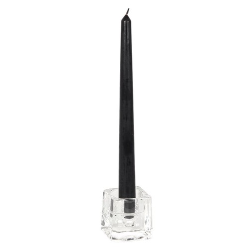 Heavy Cube Glass Candle Holder - Fits Votives, Tealights & Tapers (Set of 2) - Picture 2 of 3