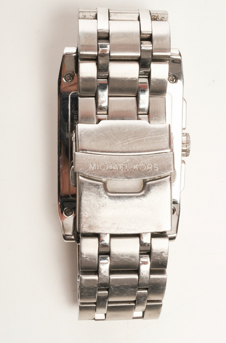 Rare Michael Kors rectangular face, stainless steel watch, w