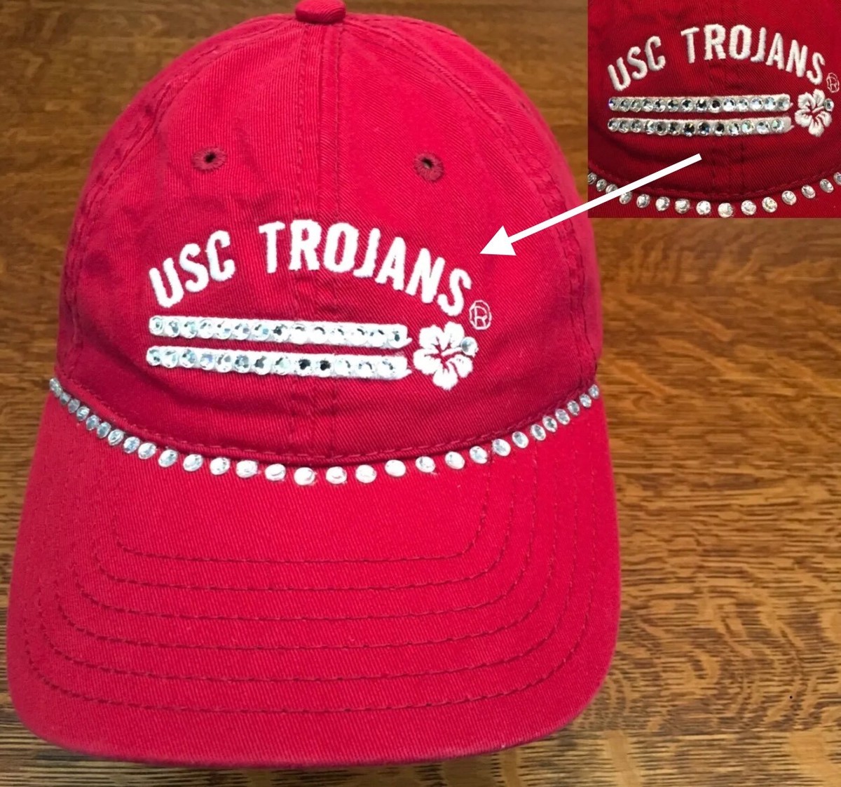USC Red and Yellow Adjustable Rhinestone Logo Hat Gearing up for UCLA? We still have a few @warrenlotas pieces  main image 4