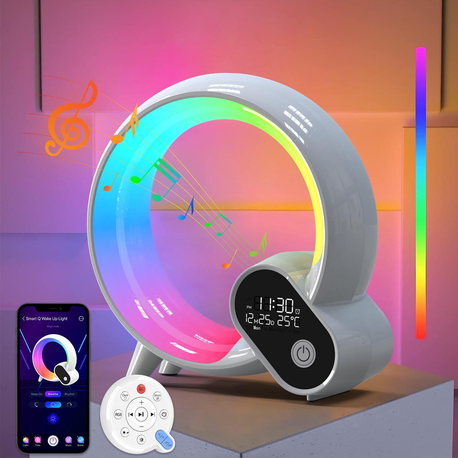 Syslux Wake Up Light Smart Sunrise Alarm Clock for Kids Baby Sound Machine wi...-image