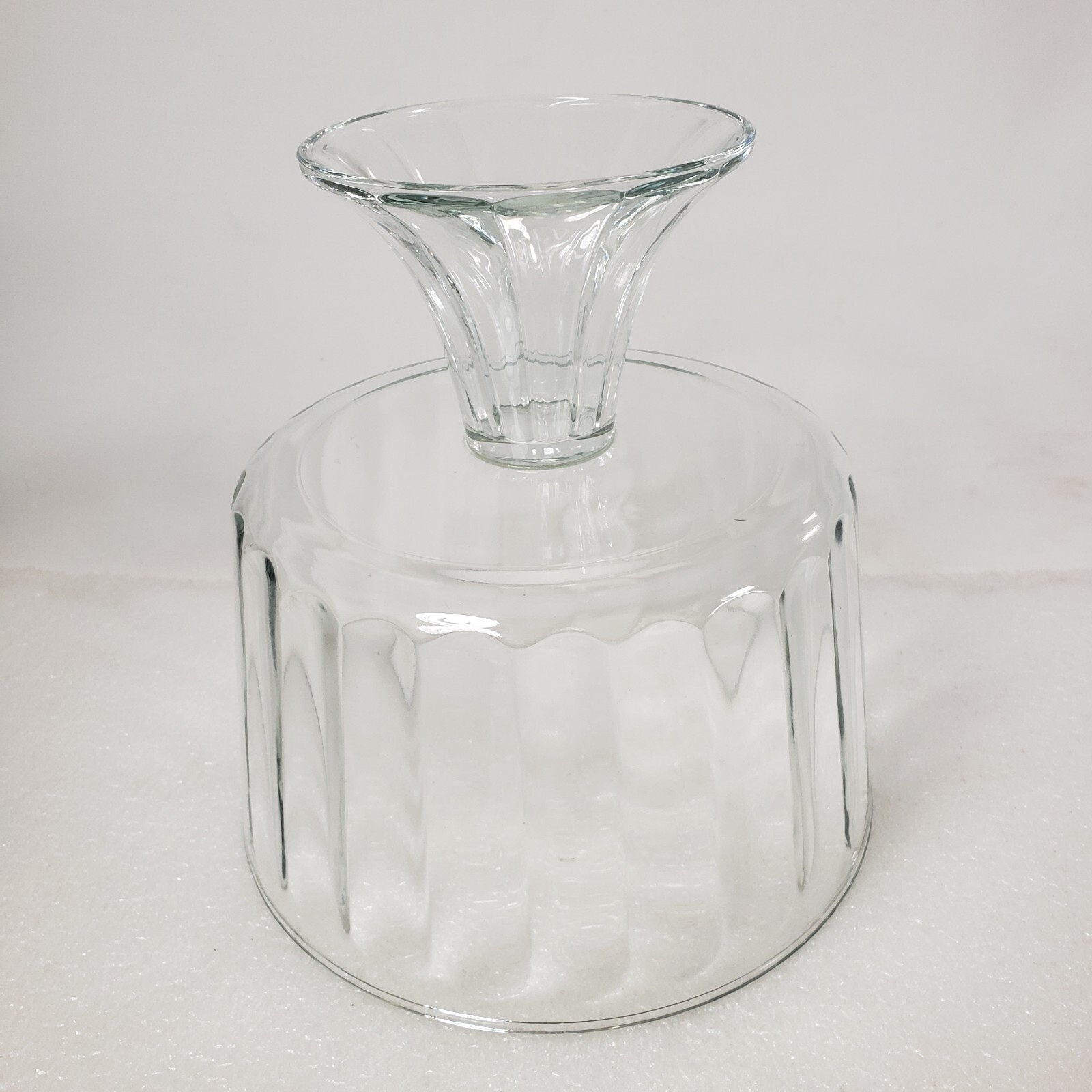 Paneled Compote Dish Footed Clear Glass Centerpiece Lounge Table Decor Fruit 