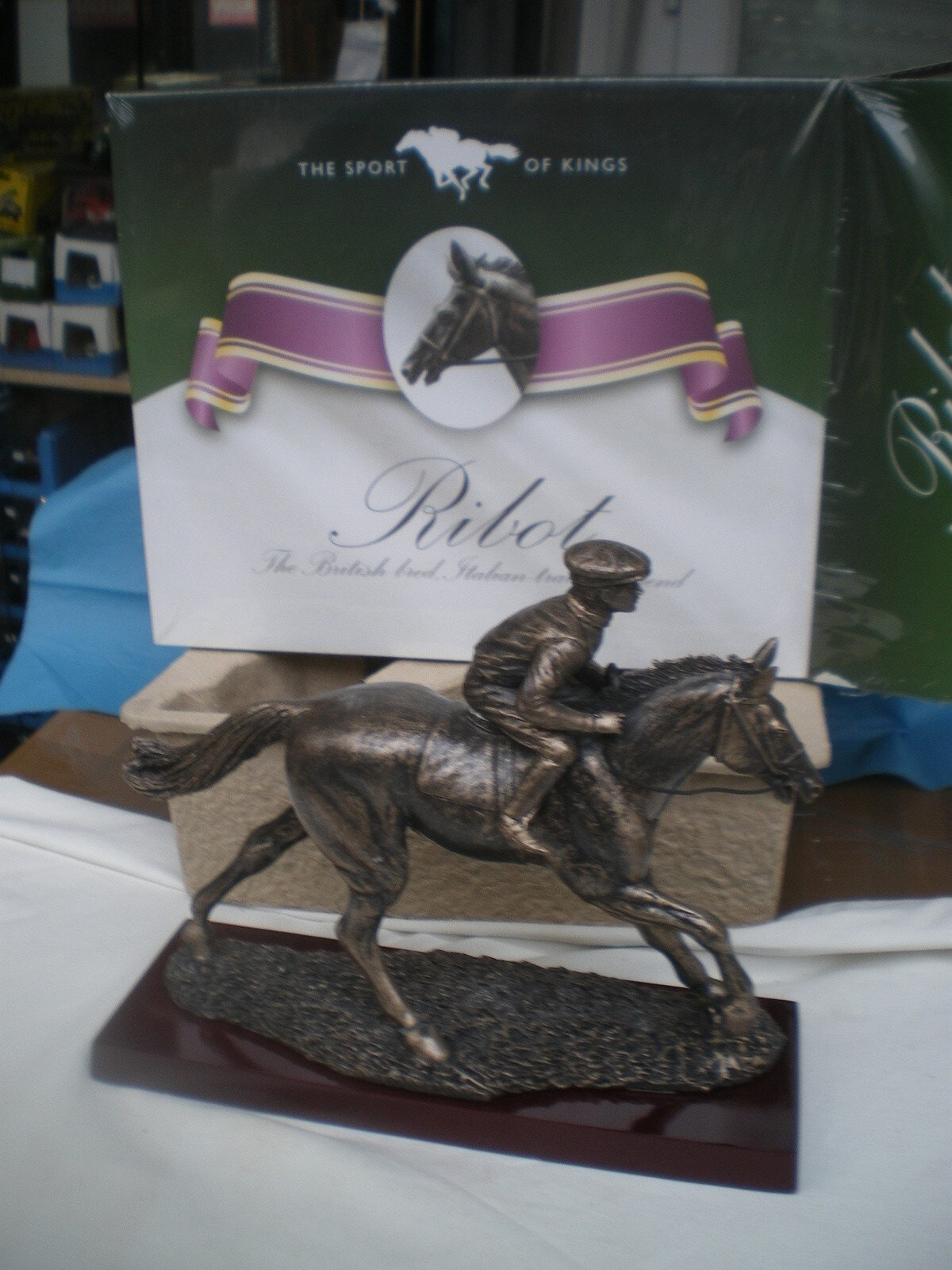 Statuette Cheval En Métal Bronze Antique Patiné Sur Socle - Hauteur 19 Cm - Neuf