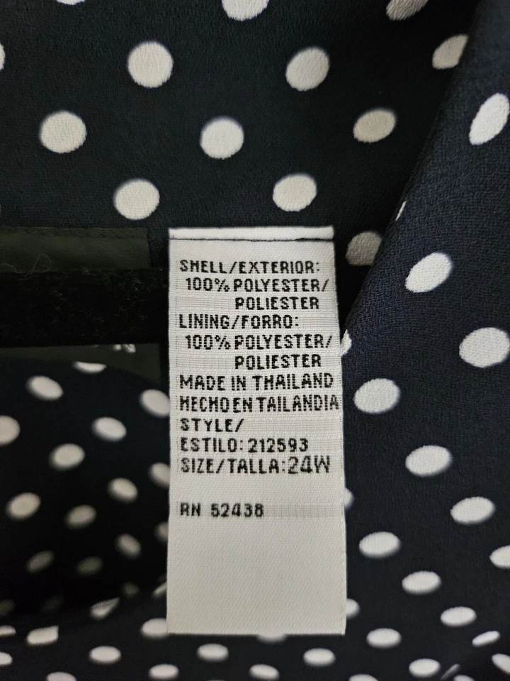 Nuevo con etiquetas Vestido Vaina Sag Harbor Mujer Talla 24W Azul Manga Corta Forrado Abertura Frontal Foto 3 de 4