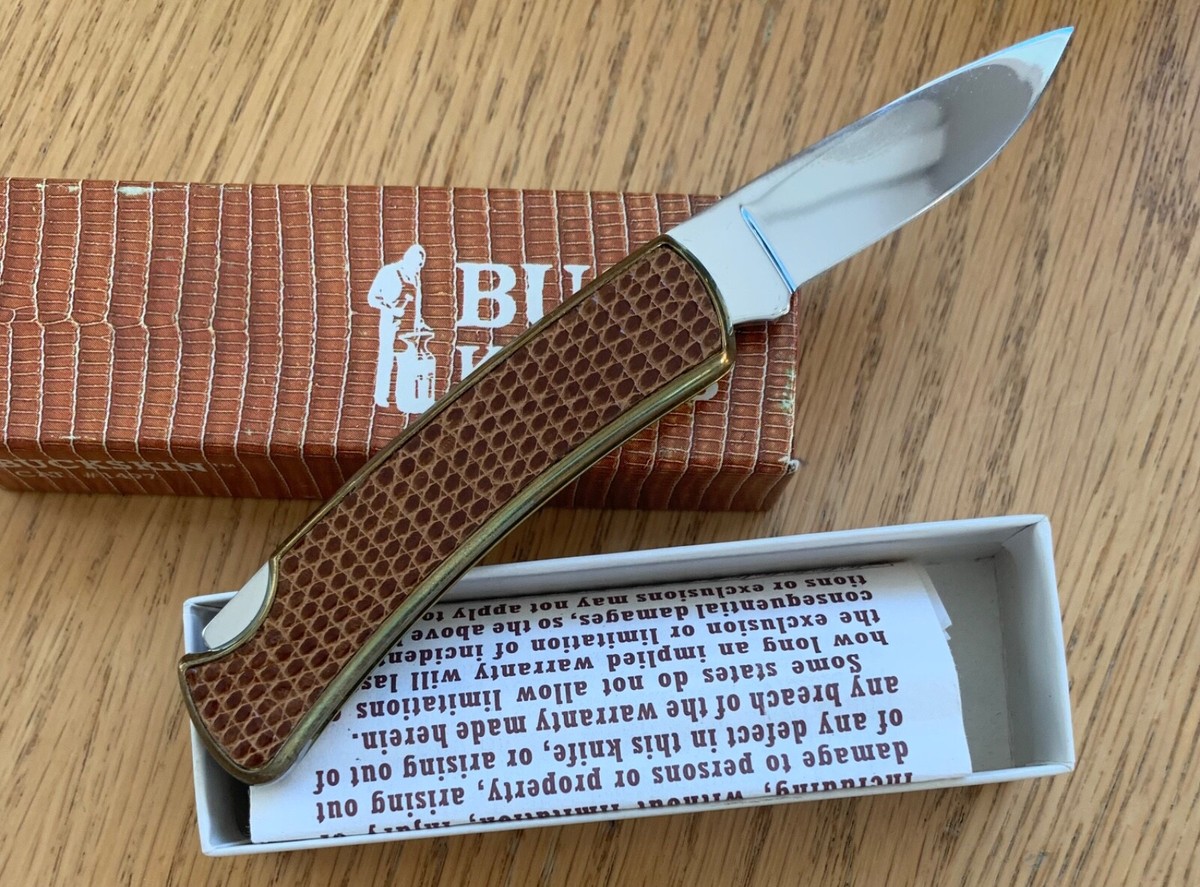 VINTAGE BUCK 529 BUCKSKIN KNIFE NEVER USED IN BOX BRITTLE LIZARD