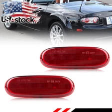 2X Red Lens Rear Side Marker Light Reflectors For 2006-2008 Mazda MX-5 Miata