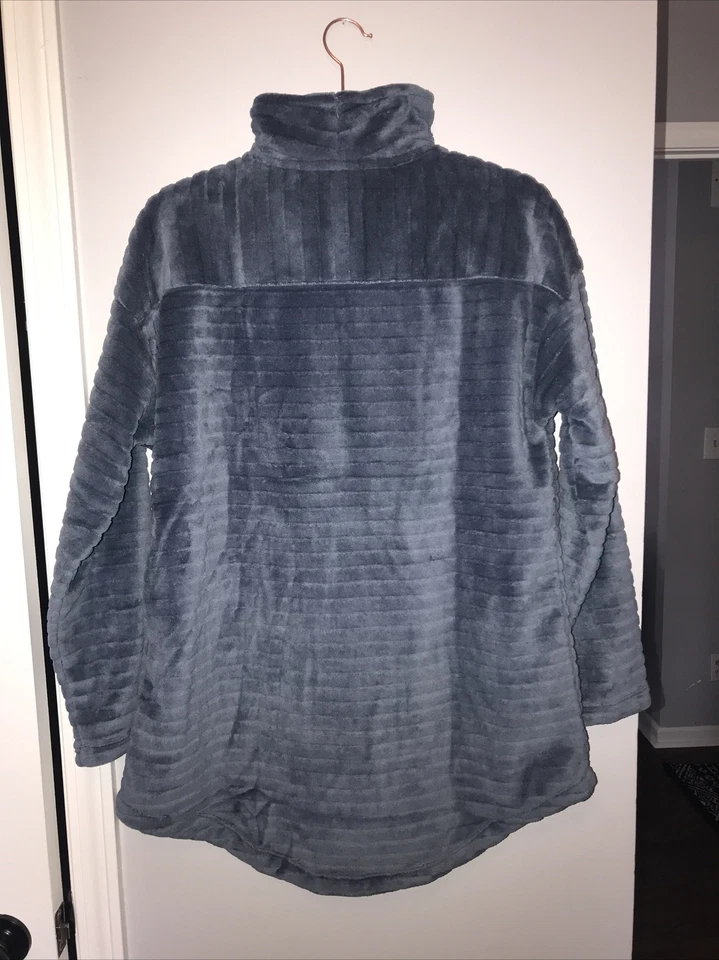 Acogedor Pullover Soft Surroundings Over the Moon Media Cremallera 2EV01 Talla Pequeña Azul Foto 3 de 4