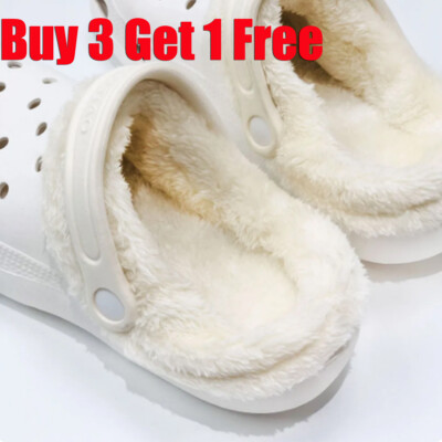 For Replacement Crocs Insoles Liners Furry Inserts For Shoes Clogs Warm  White UK