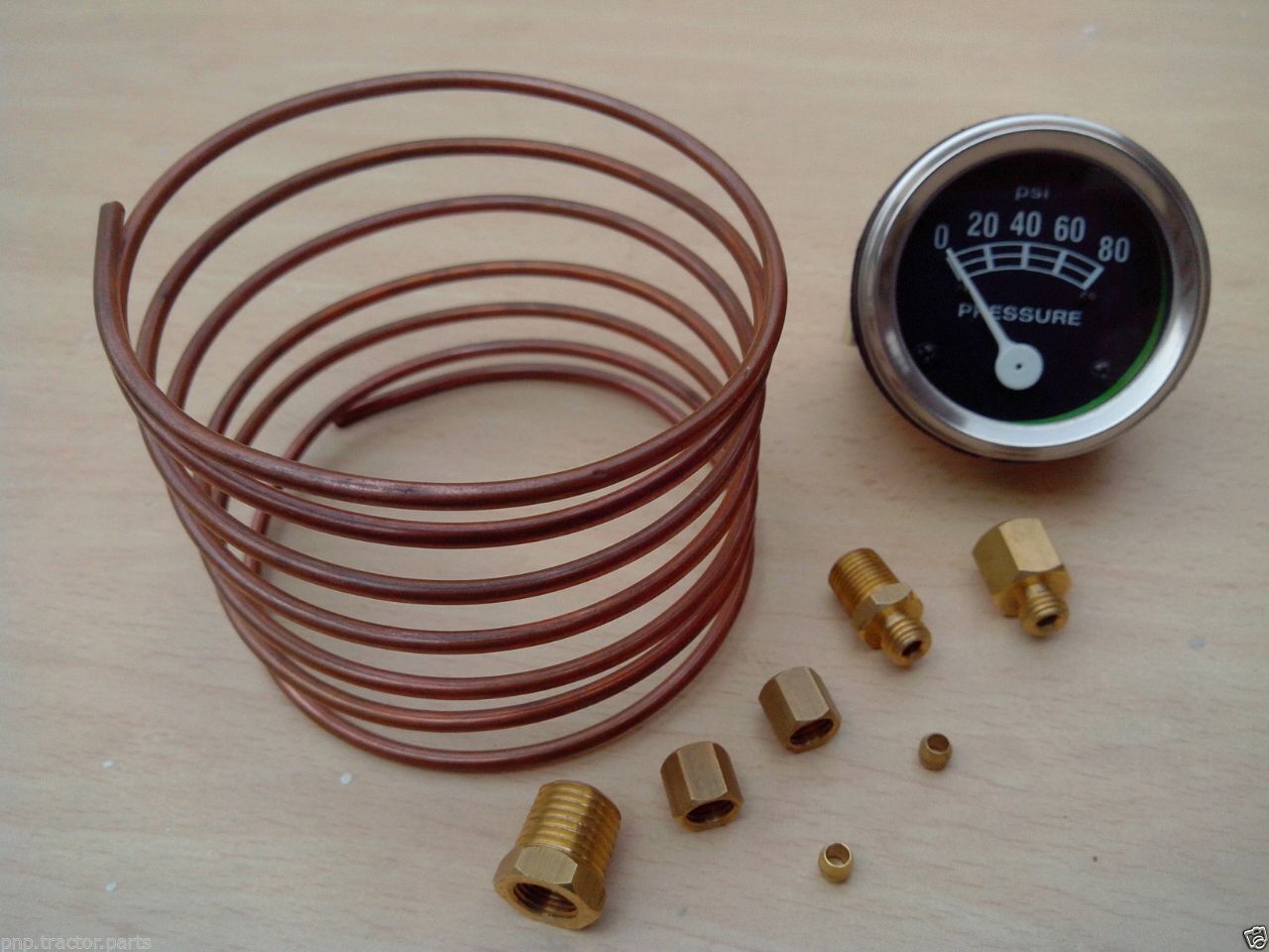 Ford Tractor Oil Pressure Gauge + Copper Line Kit 6 ' 1/8" line eBay
