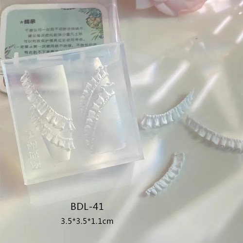 1 pieza Linda Falda Encaje en Uñas Silicona Corazón Lazos Cinta 3D Molde para Uñas Arte en Uñas - Imagen 11 de 39