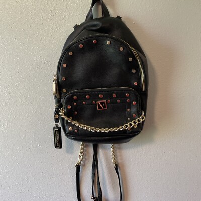 Victoria's Secret Small Black Backpack. Studded and Adorable. 9 x 5 x 7. |  eBay