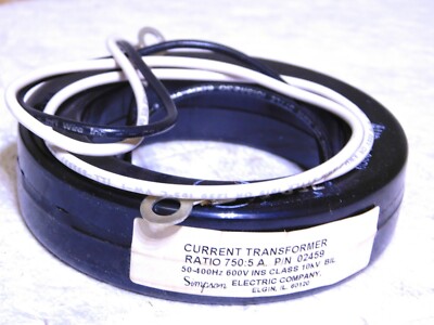 Simpson Electric Current Transformer 750/5 Current Ratio 2 Volt-Amps 3  ID 02459