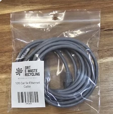 Tested 10ft RJ45 Category 5e Ethernet Patch Cable, Color Varies. 