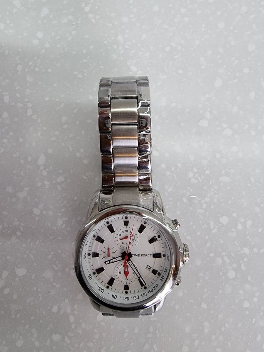 TIMEFORCE Avalanche Chronograph White Dial Stainless Steel Men's Watch TF 7005