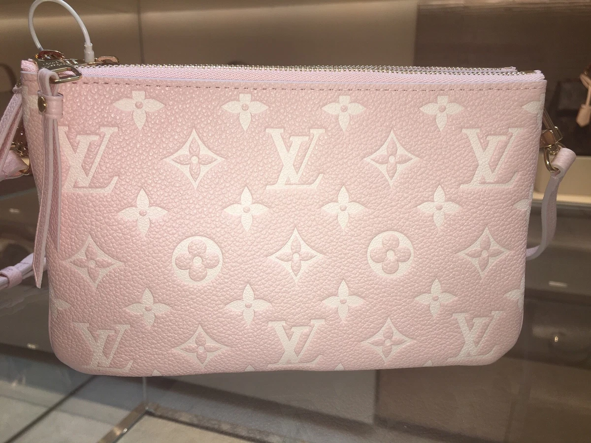 LOUIS VUITTON EMPREINTE ROSE PINK POCHETTE DOUBLE ZIP SUPER Limited Ed  PARIS NEW