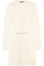 [Alexander McQueen] Honeycomb Cable Knit Wool Dress Cream Ivory Sz Medium / NWT