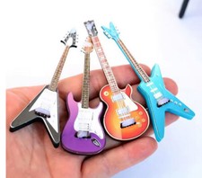 Dollhouse Vintage Electric Guitar 1/12 Scale Very Realistic Wooden Replica w/str
