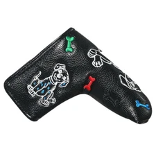 Cute Little Dog Bones Design Golf Putter Cover Blade Golf Headcover Pu Leather