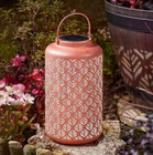 Solar LED Hanging Lantern Garden Pink Lamp Outdoor Lighting Large 31cm Light Up