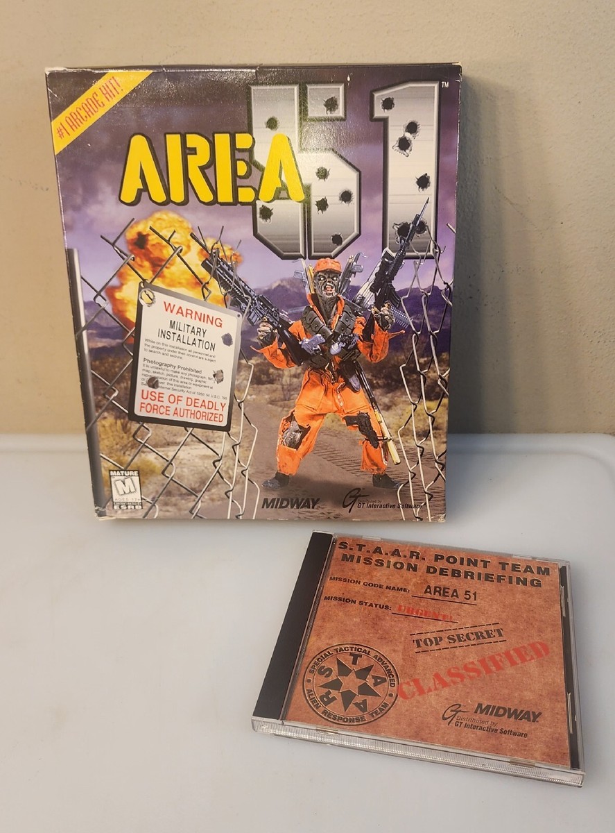 Area 51 Arcade GT Interactive 1995 PC CD-ROM Computer Video