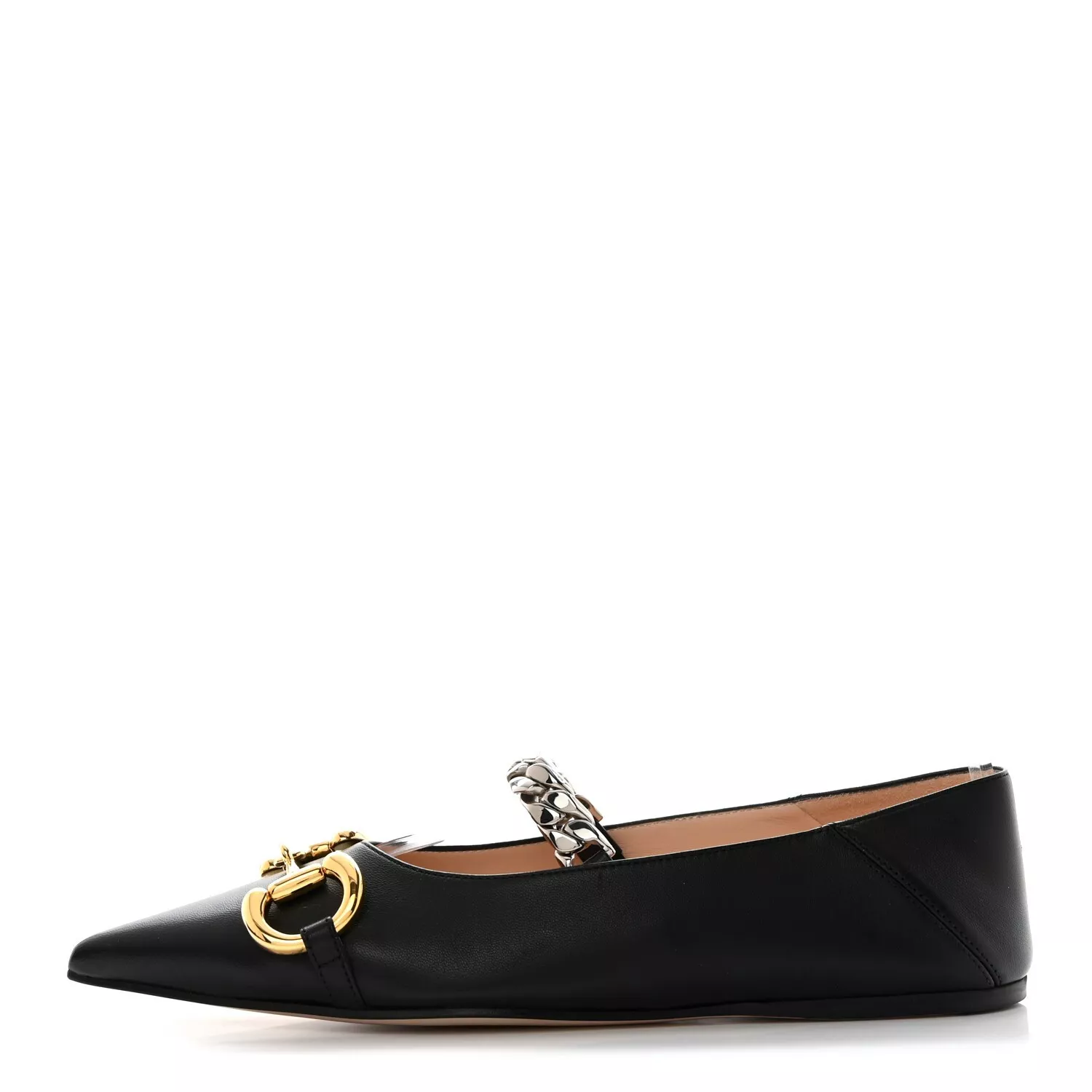 CHAUSSURES PLATES DE BALLET NEUVES AVEC BOITE GUCCI CUIR NOIR HORSEBIT 40/9