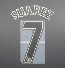 2007 - 2013 OFFICIAL SPORTING ID LEXTRA SUAREZ 7 PLAYER SIZE BLACK NAMESET