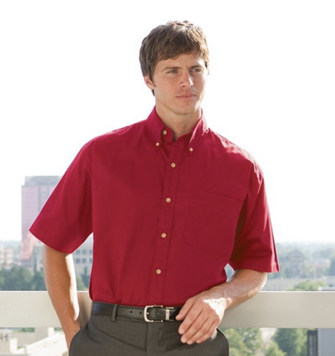 Men's Casual Shirt by Jonathan Corey - Multiple Sizes - Red - Short Sleeve - Picture 2 of 6