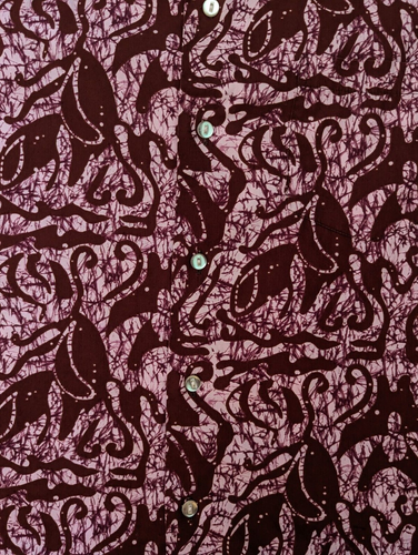 Men's Kahala Hawaiian Shirt Medium? Vintage 60s / 70's Butterfly Collar Maroon - Picture 4 of 4