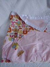Lot 2 Matching Baby Infant Blankets Quilt Receiving Blankets Pink Animal Flannel