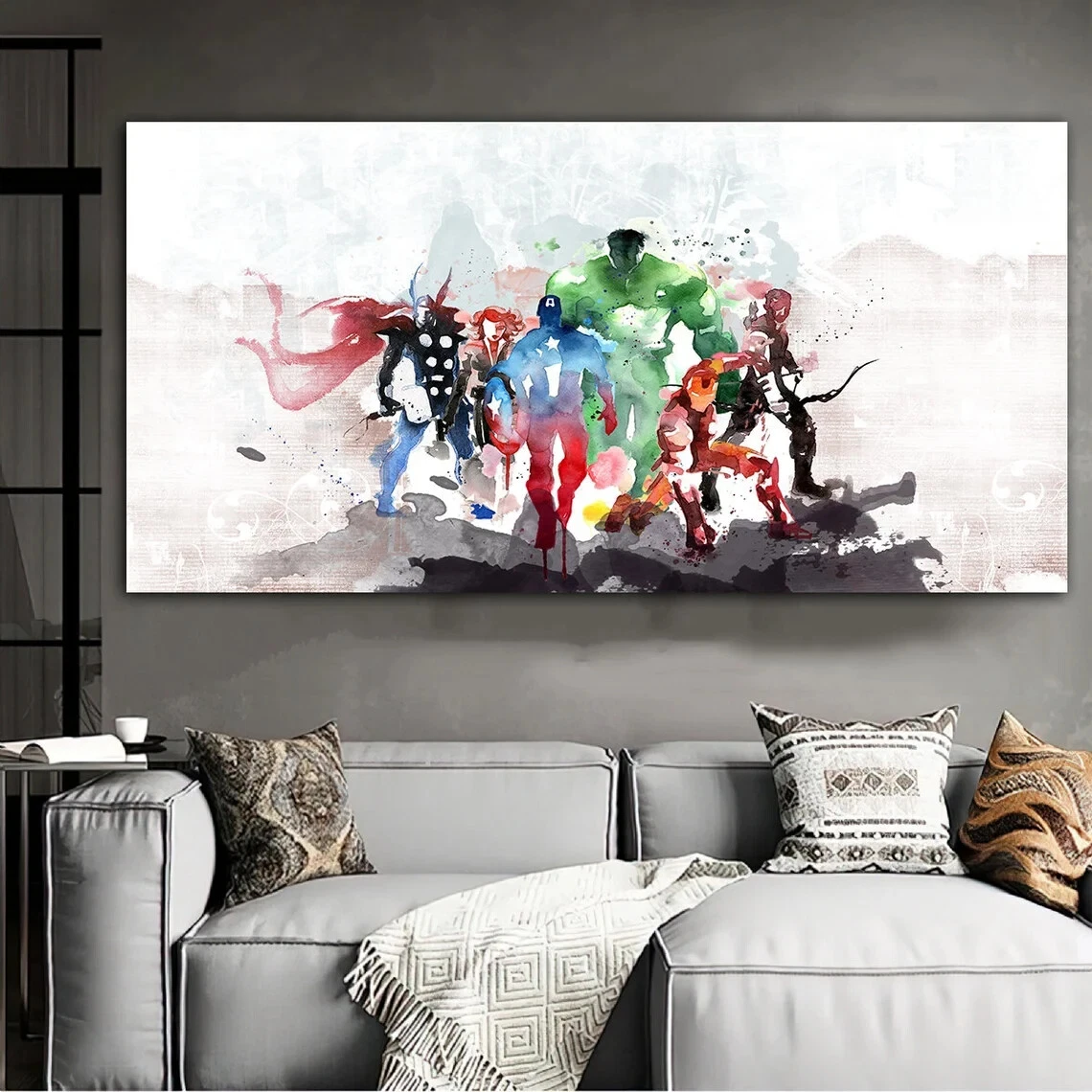 Superheroes Marvel Avengers Colorful Painting Wall Art Canvas Unframed Print Art