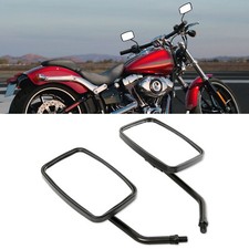 Universal Black 10mm Motorcycle Motorbike Rectangle Rearview Side Wing Mirrors