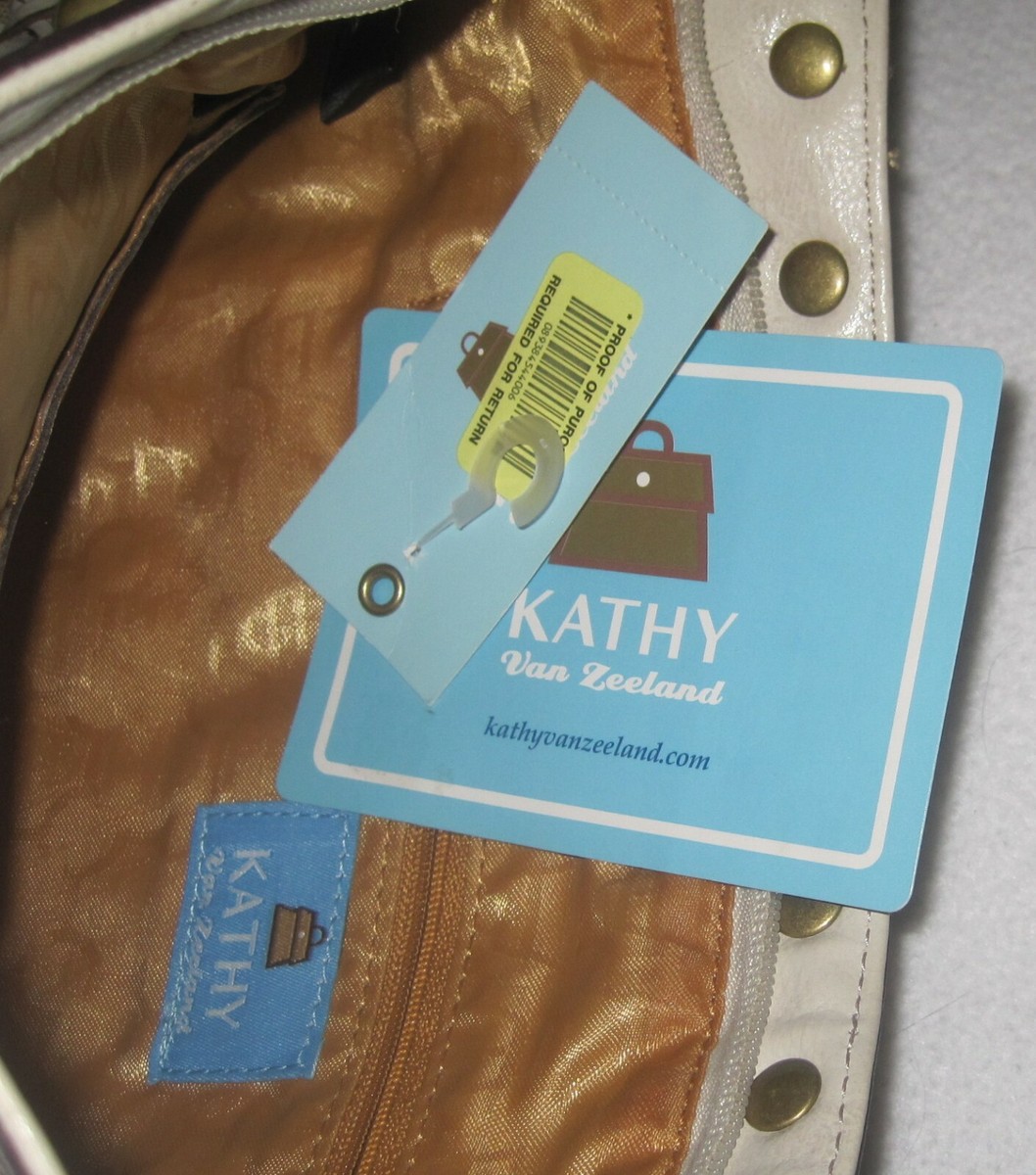 NEW W Tag KATHY VAN ZEELAND WOVEN BASKET WEAVE Vegan Leather VINYL HAN
