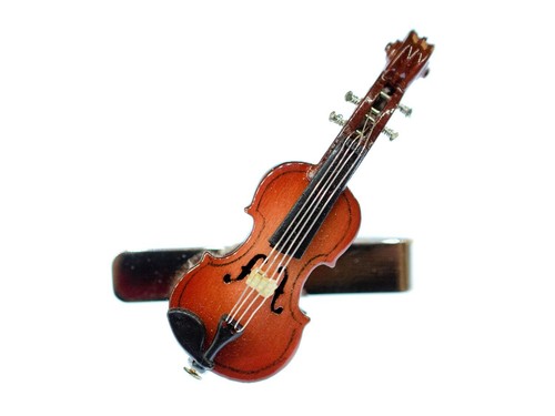 Violin Tie Pin Tie Holder + Box Miniblings Instrument 5Cm Wood