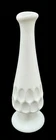 Vintage Fenton Milk Glass Bud Vase Thumbprint Swung Stretch White 7.75”