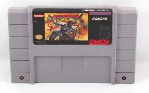SNES Super Nintendo Sunset Riders Original Game Cartridge Tested Works Free Ship
