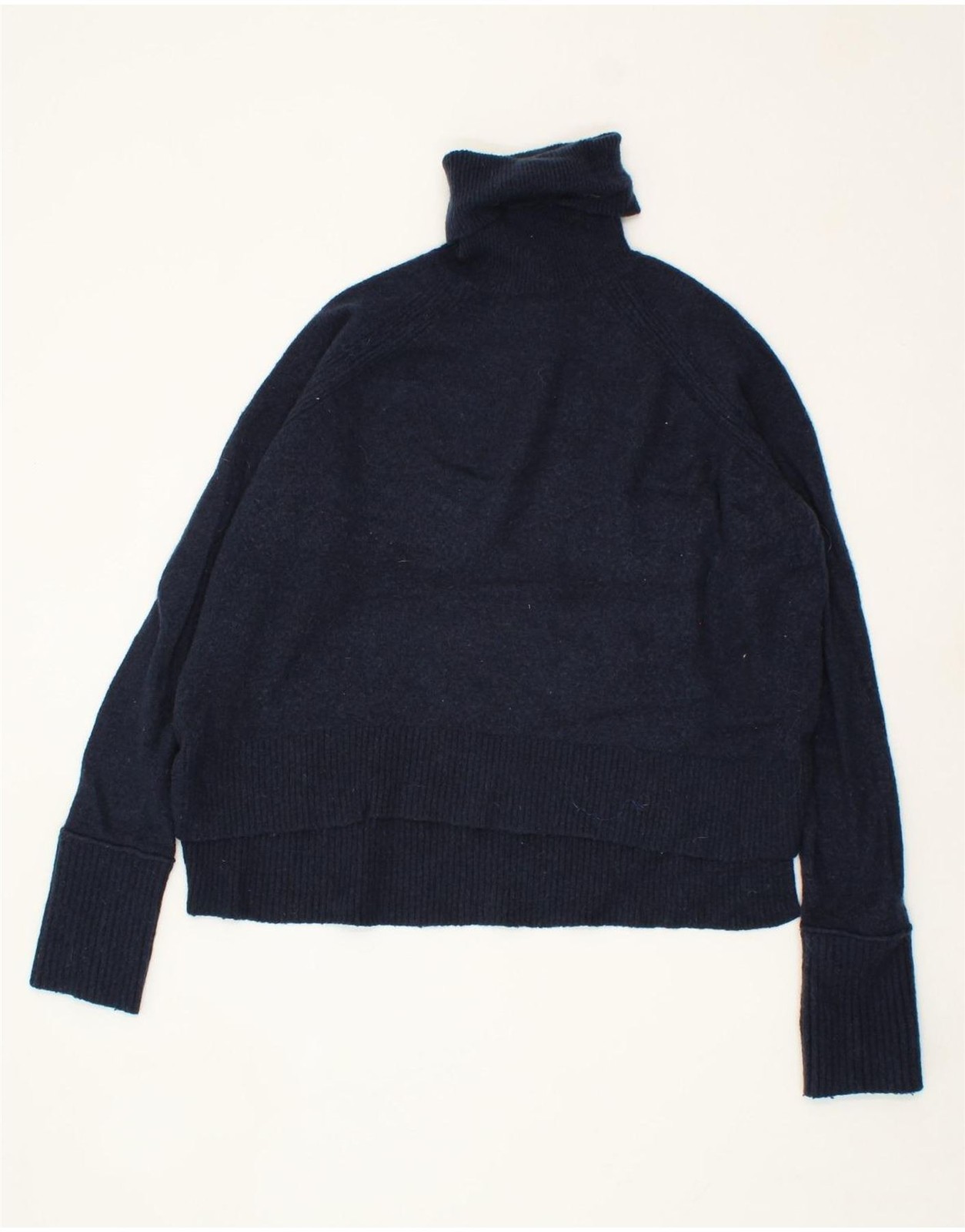 J. CREW Womens Oversized Roll Neck Jumper Sweater UK 14 Medium Navy Blue CW69