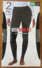 32 Degrees Women's 2 Pack Heat Base Layer Pant Black Sz XL Stretch Comfort