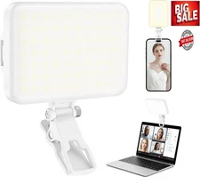 60 LED Portable Selfie Light Video Conference Lighting with Clip & Camera Tripod