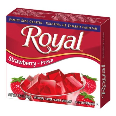 12x Royal Gelatin Strawberry Mix Dessert Snack Fruit Sweet Flavor Bulk 2.82oz Ne