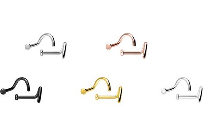 PIERCINGLINE  Nasenpiercing Titan Nasenstecker Spirale PLATTE