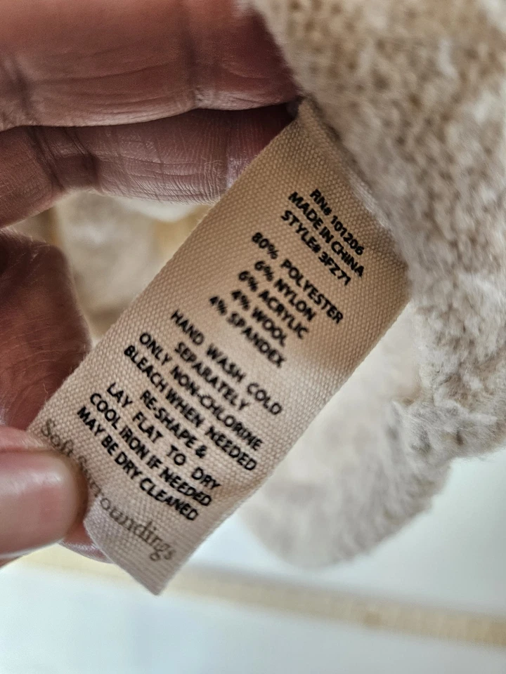 Cárdigan Soft Surroundings Crema Abotonada Mezcla Lana Acogedor Suave Talla M Foto 4 de 4