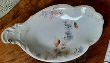 Antike Porzellan Schale Blumenmotiv Mohnblume Kornblume Vergissmeinnicht  Margar